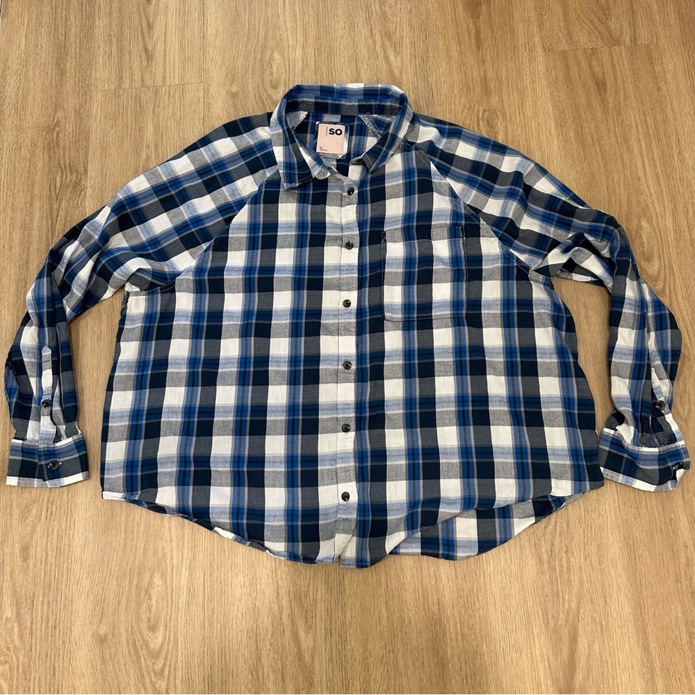 SO Sonoma Goods For Life Modal Flannel Button Down Plaid Collared Shirt
